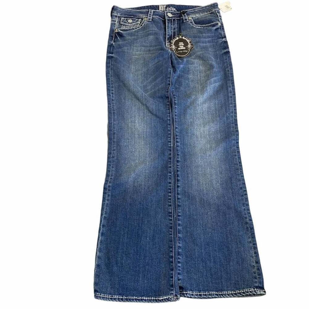 KUT from the Kloth Jeans Size 10 Blue Denim Flap Pocket Bootcut